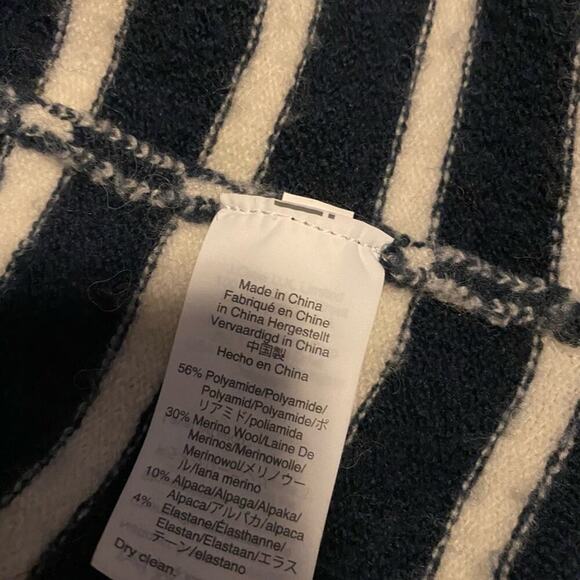 Madewell Walker Blue Striped Wool Blend Cardigan XS - Picture 5 of 10